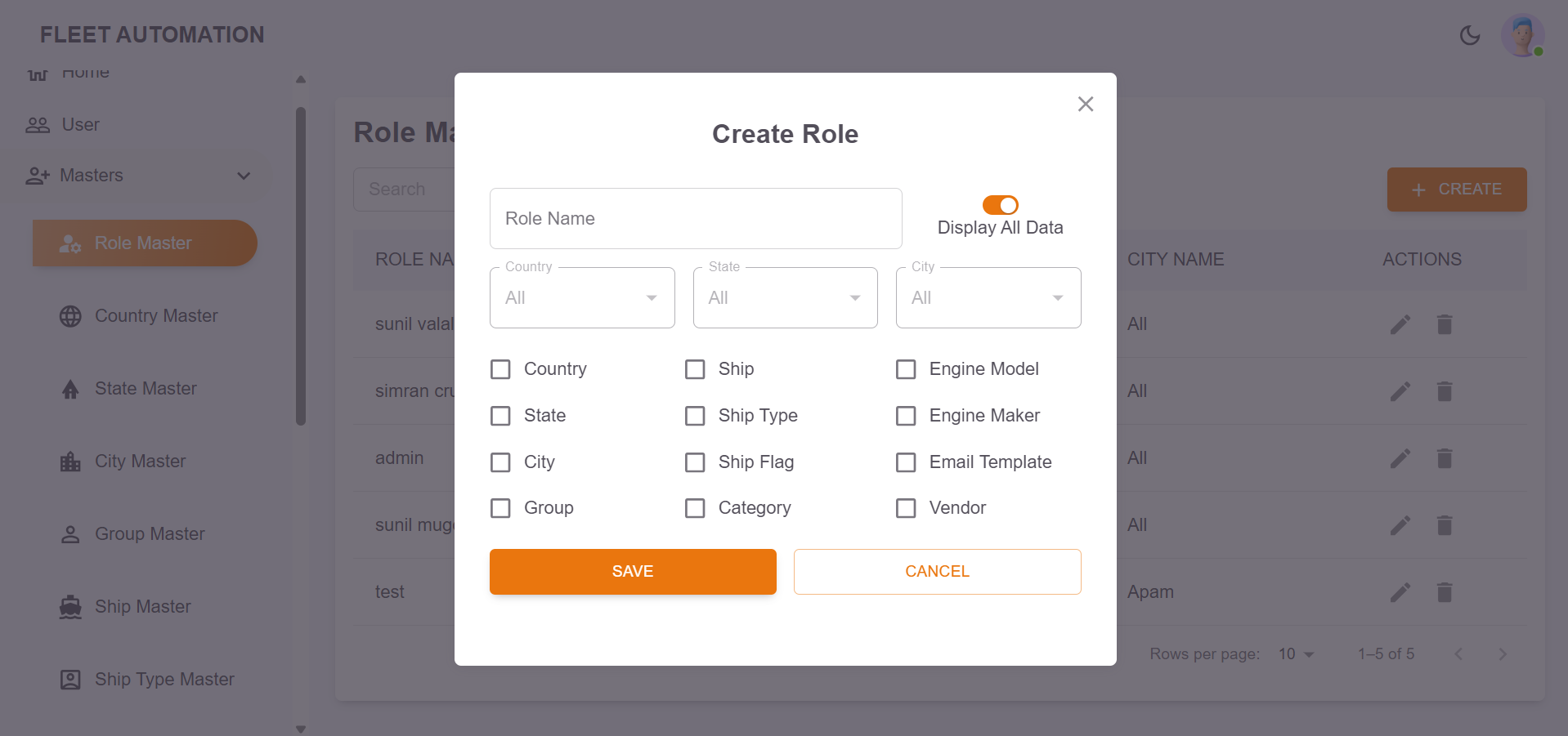 Fleet Automation Role Master