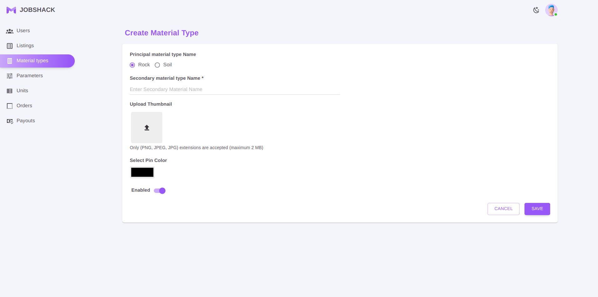 create-material-type